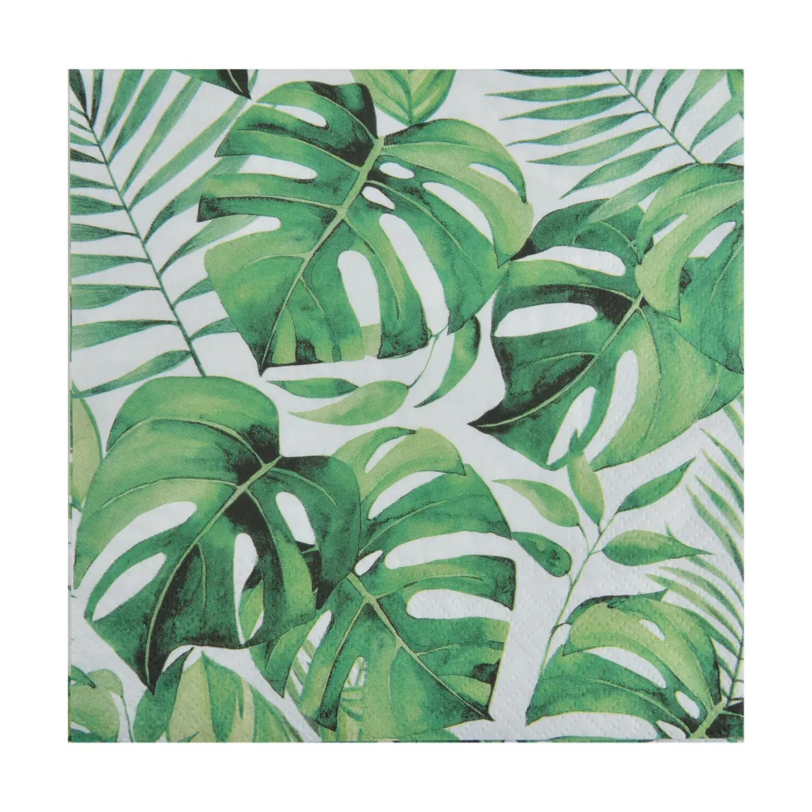 SET 20 SERVIETTES PAPIER 3 PLIS 33X33CM MONSTERA