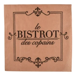 SET 20 SERVIETTES PAPIER 3 PLIS 33X33CM BISTROT