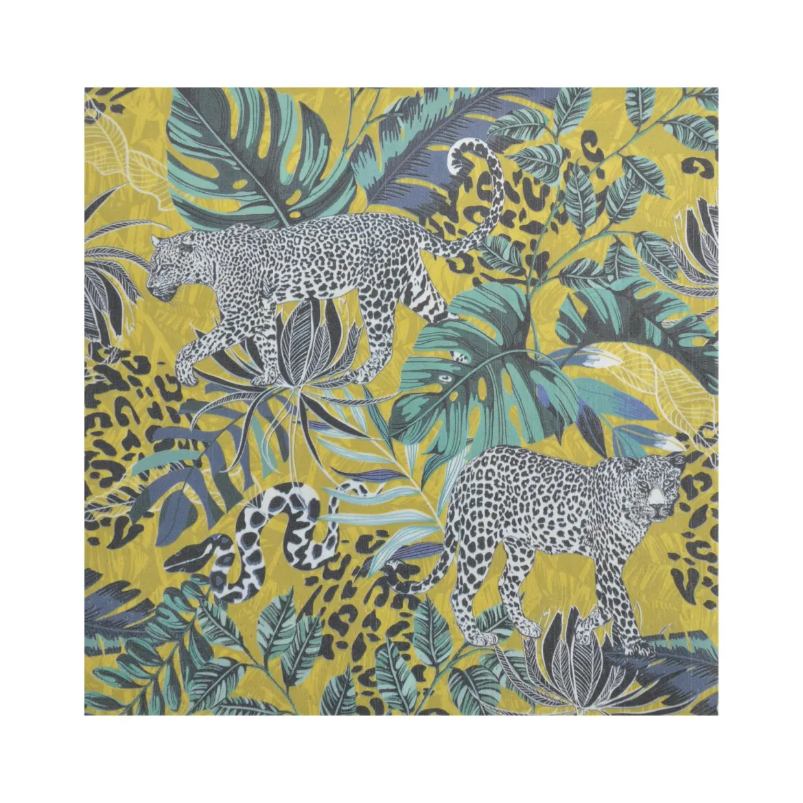 SET 20 SERVIETTES PAPIER 3 PLIS 33X33CM LEOPARDS JUNGLE