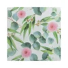 SET 20 SERVIETTES PAPIER 3 PLIS 33X33CM FLEURS EUCALYPTUS