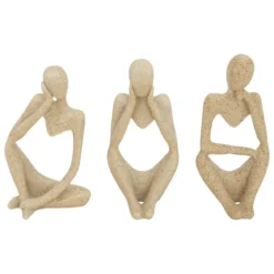 SET 3 STATUES FEMMES RESINE ABY H.11.5CM
