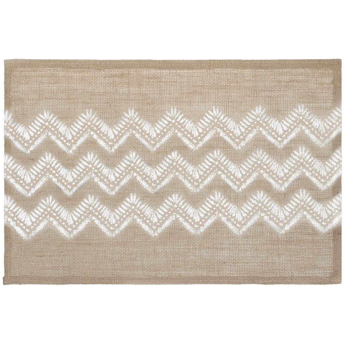 SET TABLE JUTE CHEVRON BLANC 45X30CM