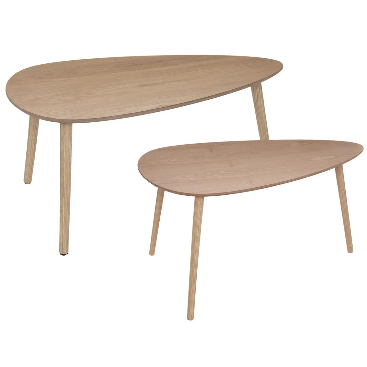 SET 2 TABLES BASSE MILEO NATUREL