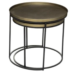 SET 2 TABLES CAFE METAL BASILE