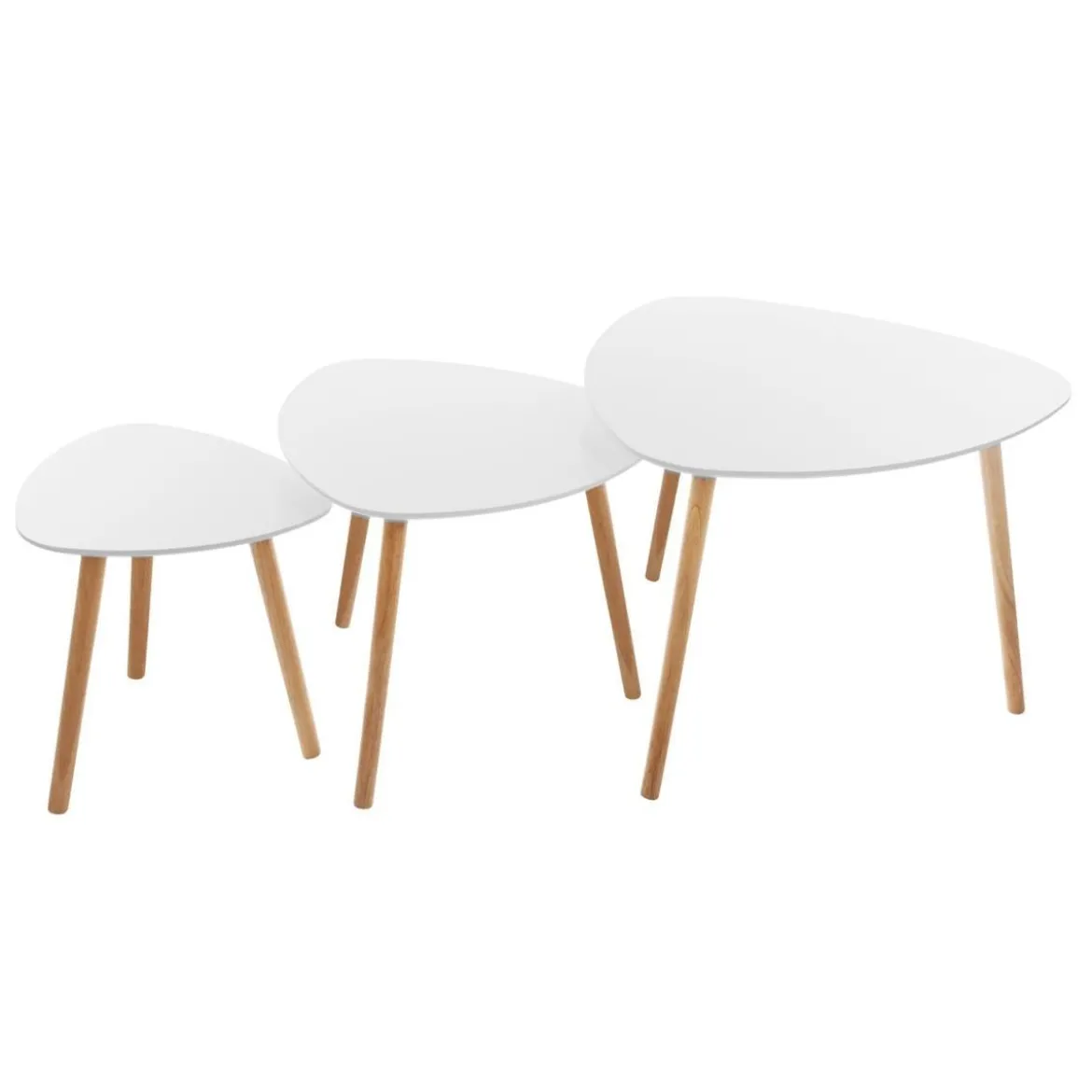SET 3 TABLES CAFE MILEO BLANC