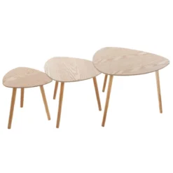 SET 3 TABLES CAFE MILEO NATUREL