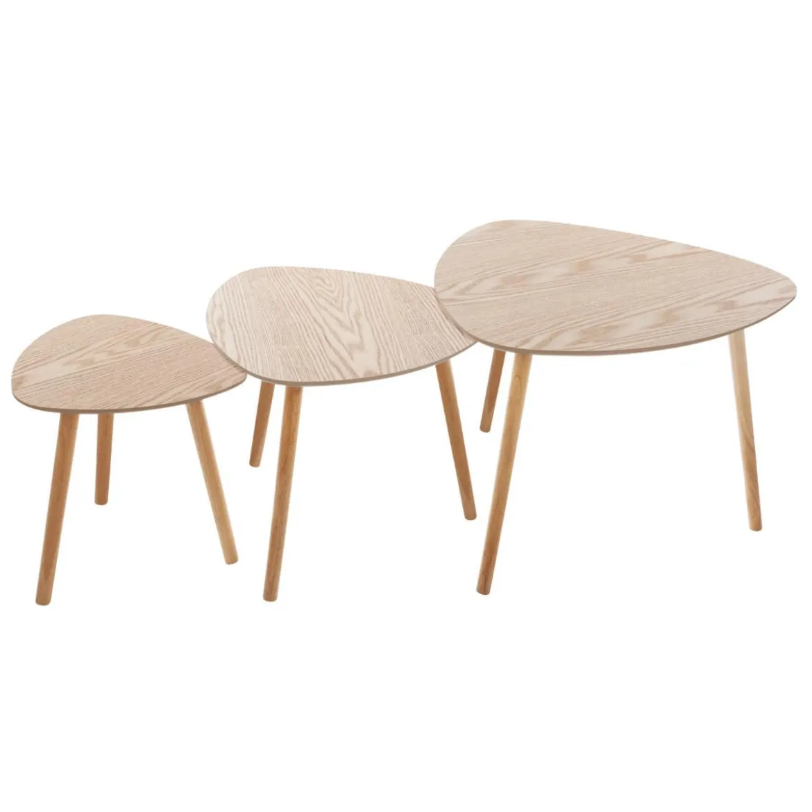 SET 3 TABLES CAFE MILEO NATUREL