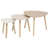 SET 3 TABLES CAFE MILEO NEUTRAL