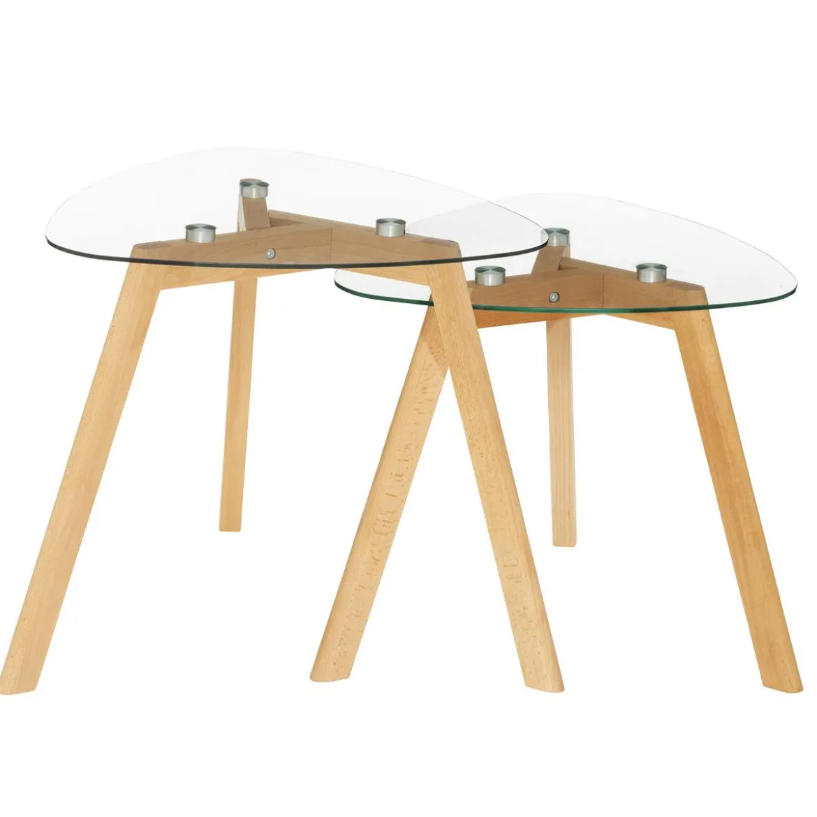 SET 2 TABLES GIGOGNES BOIS VERRE THALIE
