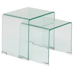 SET 2 TABLES GIGOGNES LENIA TRANSPARENT
