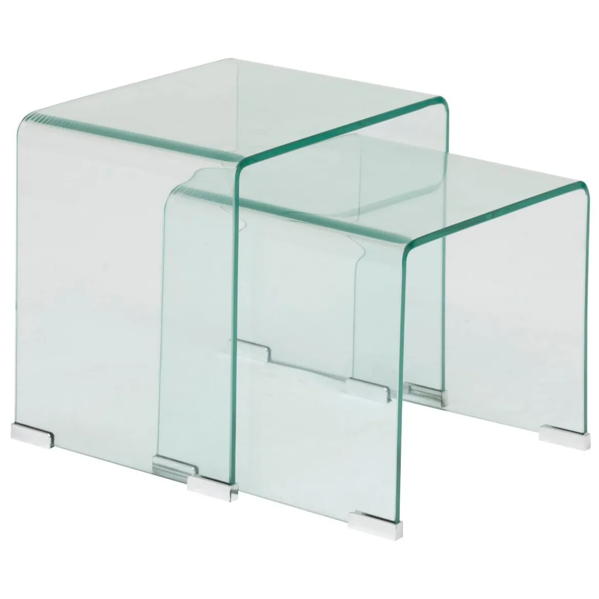 SET 2 TABLES GIGOGNES LENIA TRANSPARENT
