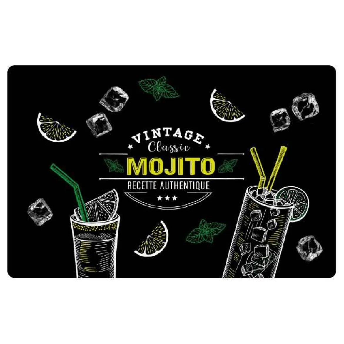 SET TABLE 28.5X44CM POLYPROPYLENE OPAQUE MOJITO