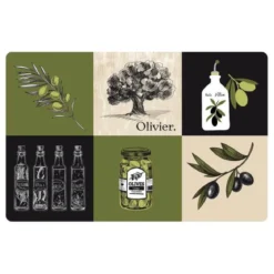 SET TABLE 28.5X44CM POLYPROPYLENE OPAQUE OLIVE
