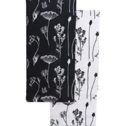 SET 2 TORCHONS CAPUCINE 50X70CM COTON NOIR