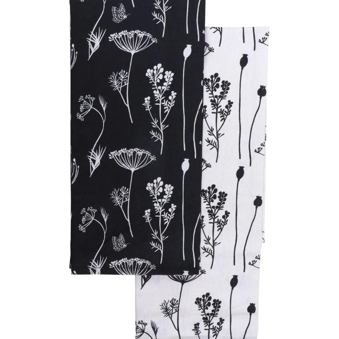 SET 2 TORCHONS CAPUCINE 50X70CM COTON NOIR