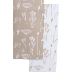 SET 2 TORCHONS CAPUCINE 50X70CM COTON TAUPE