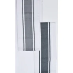 SET 2 TORCHONS NID D ABEILLE RAYES LEONIE 50X70 GRIS FONCE