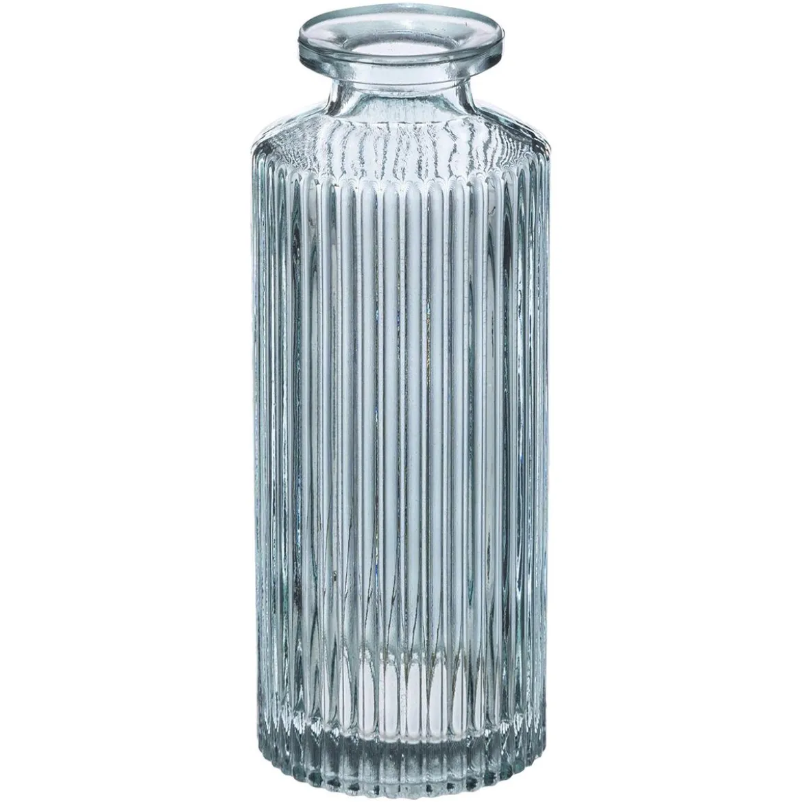SOLIFLORE VAE VERRE STRIE VERT H.13.5CM X3 PIECES