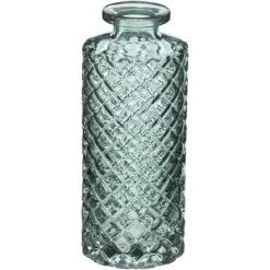 SOLIFLORE VAE VERRE STRIE VERT H.13.5CM X3 PIECES