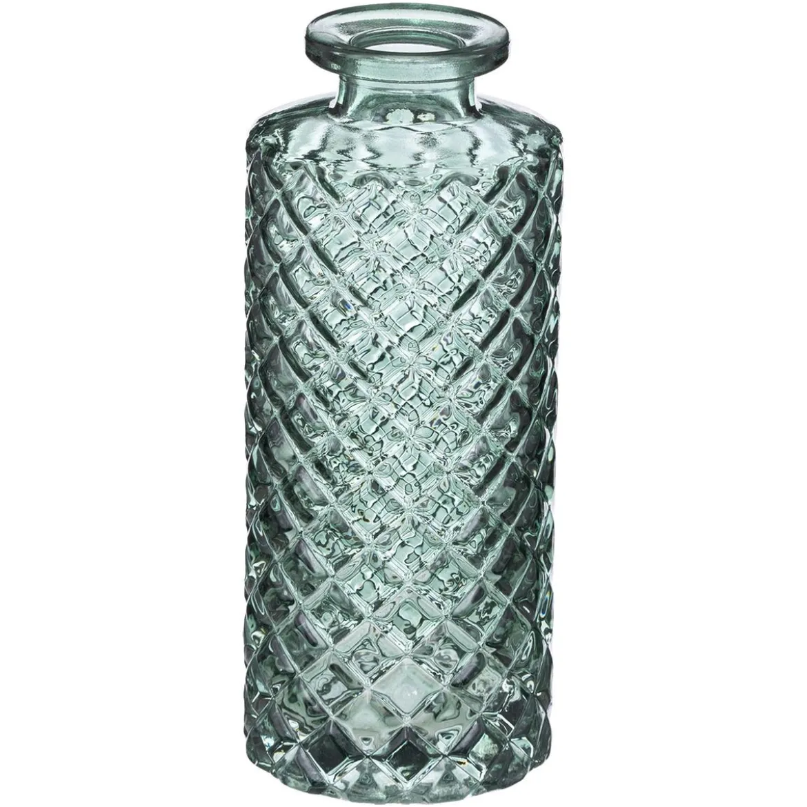 SOLIFLORE VAE VERRE STRIE VERT H.13.5CM X3 PIECES