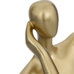 STATUE FEMME COLLECTIONNEUR OR H.25CM