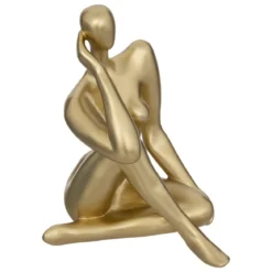 STATUE FEMME COLLECTIONNEUR OR H.25CM