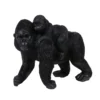 STATUE GORILLE ET BEBE NOIRE 20X16CM