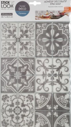 STICKER CARREAUX CIMENT GRIS X2 PIECES