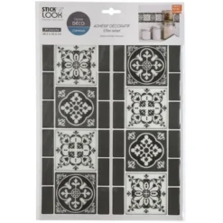 STICKER CARREAUX FRISE ARABESQUE NOIR