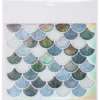 STICKER CARREAUX VAGUE BLEU 25X25CM