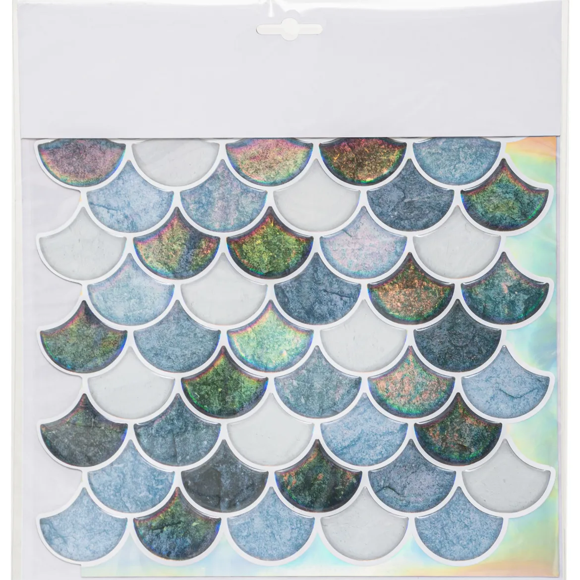 STICKER CARREAUX VAGUE BLEU 25X25CM
