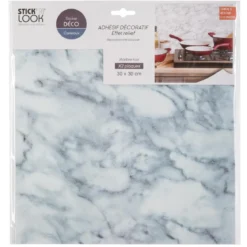 STICKERS CARRELAGE MARBRE BLANC X2 PIECES
