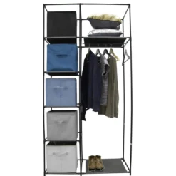 STRUCTURE ARMOIRE 5 CASES ET 1 PENDERIE