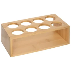 SUPPORT 8 POTS A EPICES VERRE SUPPORT BAMBOU