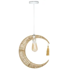 SUSPENSION CORDE FORME LUNE H.33CM