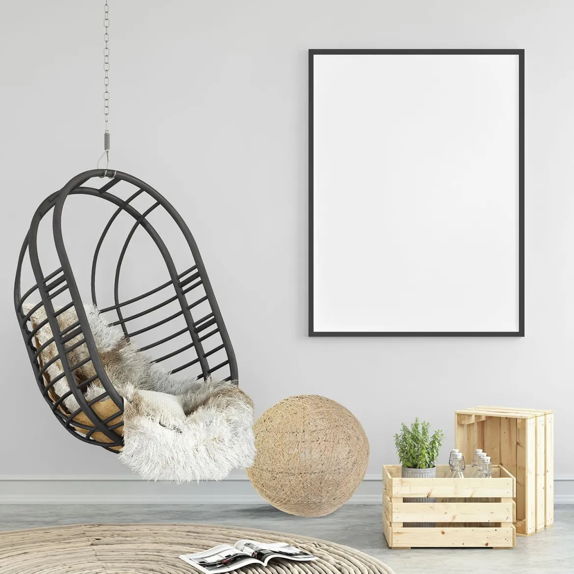 SUSPENSION INTERIEUR BEIGE 30CM