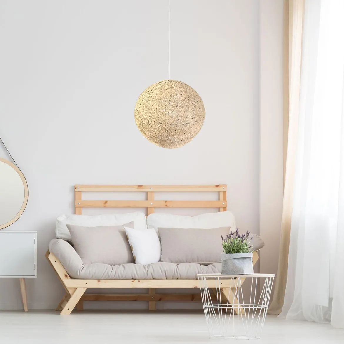 SUSPENSION INTERIEUR BEIGE 30CM