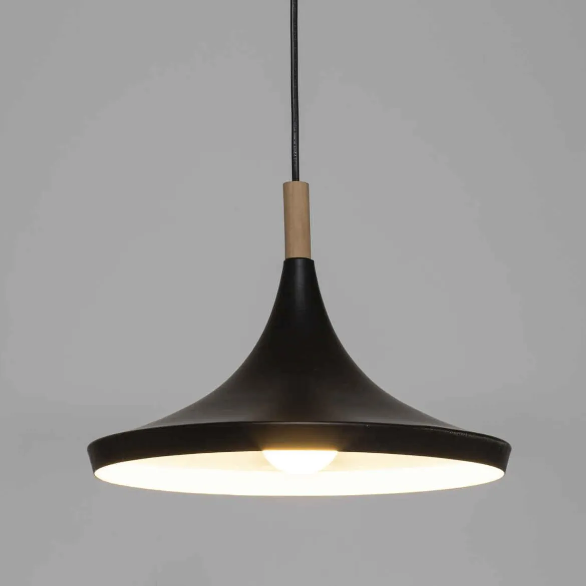 SUSPENSION METAL BOIS DEB NOIR D.32CM