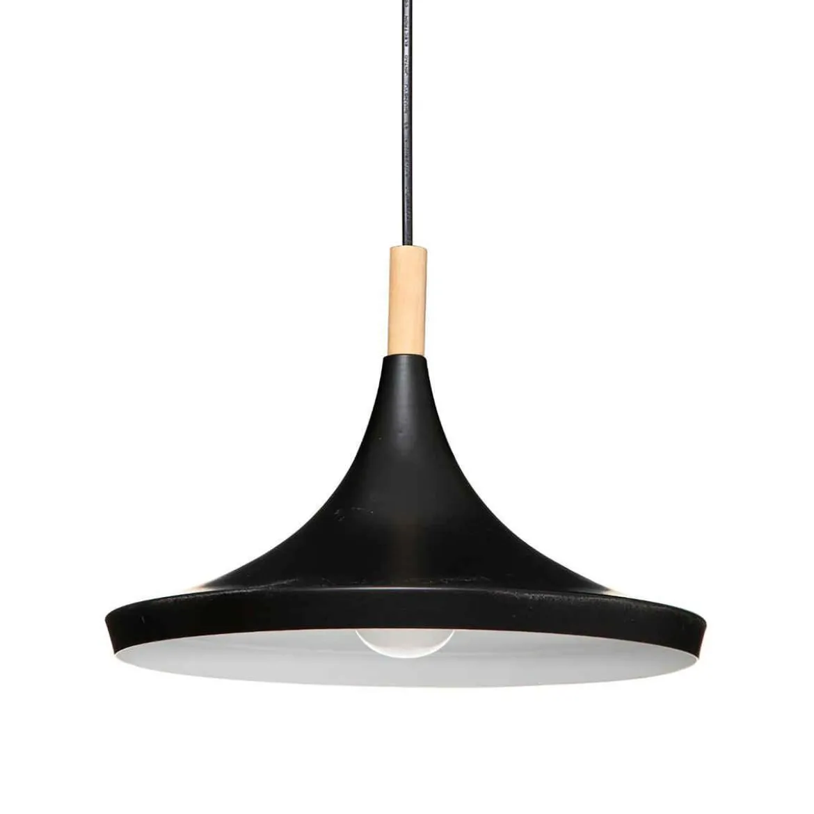 SUSPENSION METAL BOIS DEB NOIR D.32CM
