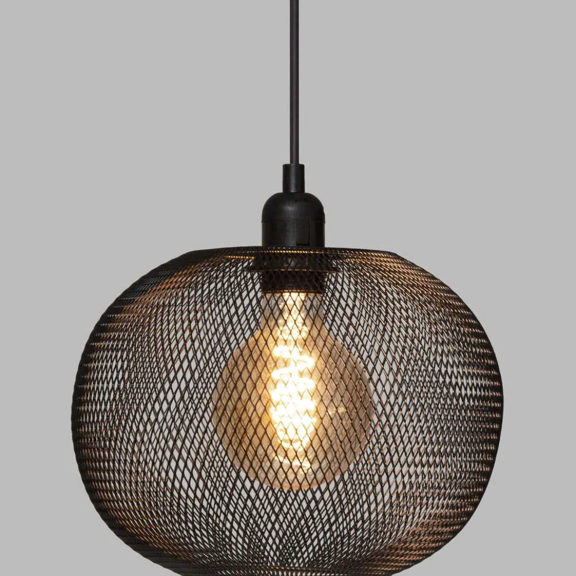 SUSPENSION METAL BOULE EMIE NOIR D.25CM