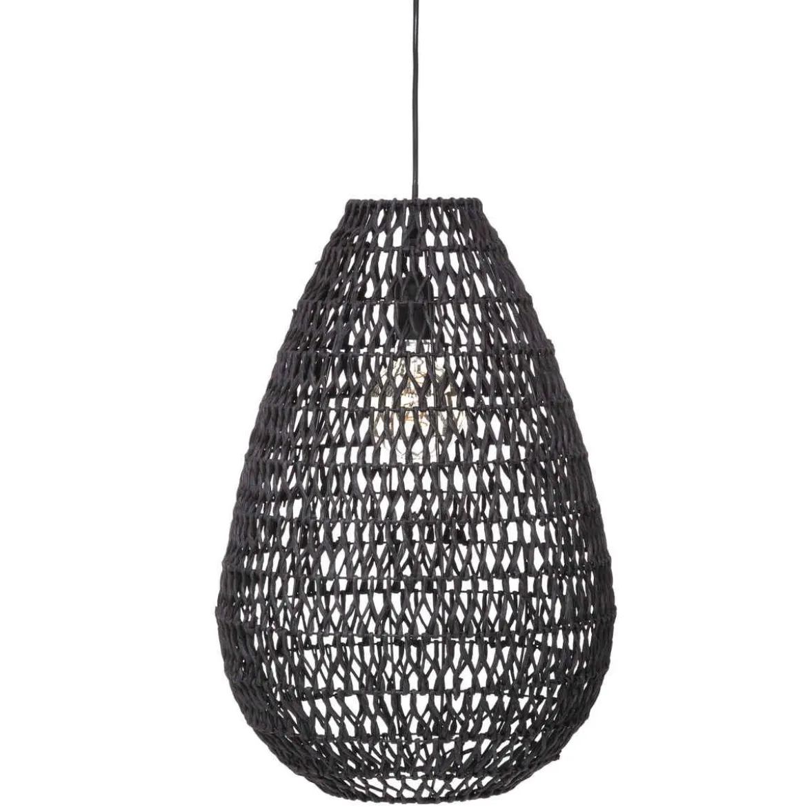 SUSPENSION METAL ET PAPIER ETEL NOIR H.55CM