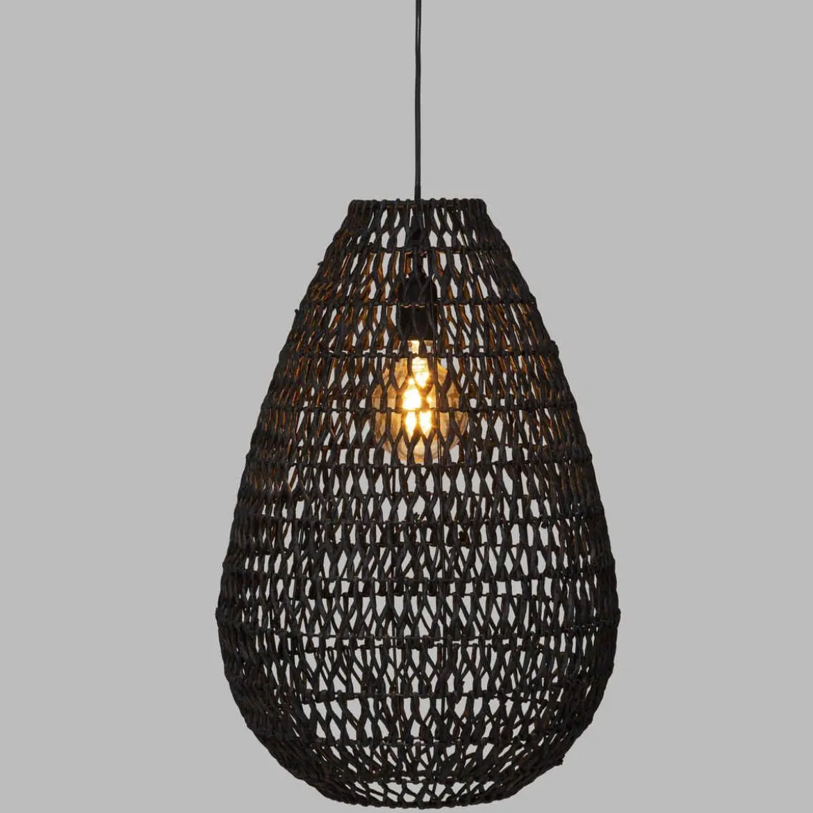 SUSPENSION METAL ET PAPIER ETEL NOIR H.55CM