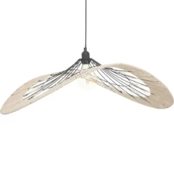 SUSPENSION METAL FIL CALY NOIR NATUREL D.75CM