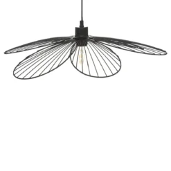 SUSPENSION METAL FLEUR NOIR D.57CM