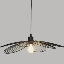 SUSPENSION METAL FLEUR NOIR D.57CM