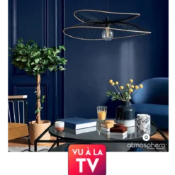 SUSPENSION METAL RATTAN ALARA NOIR D.69.5CM