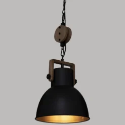 SUSPENSION METAL SILAS NOIR D.23CM