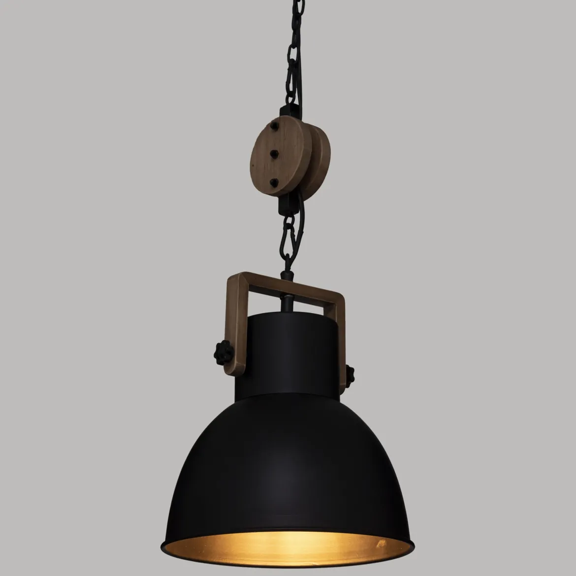 SUSPENSION METAL SILAS NOIR D.23CM