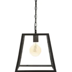 SUSPENSION METAL VERRE POE NOIR D.30CM