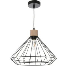 SUSPENSION NOIR EVASE METAL 35X35X27CM